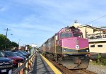 F40PH-3C # 1035 bringing up the rear of Train # 498 in Downtown Waltham 